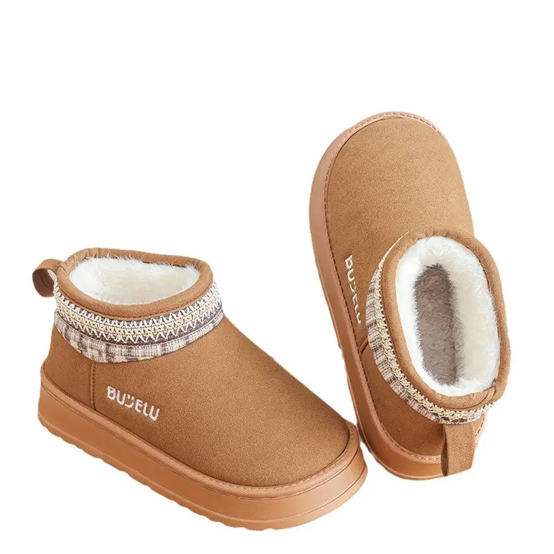 Thick-Soled Snow Boots for Women, Winter Outdoor Wear, 2025 New Style, Home Non-Slip, Warm, High-Top, Closed-Back Cotton Slippers for Women, Winter