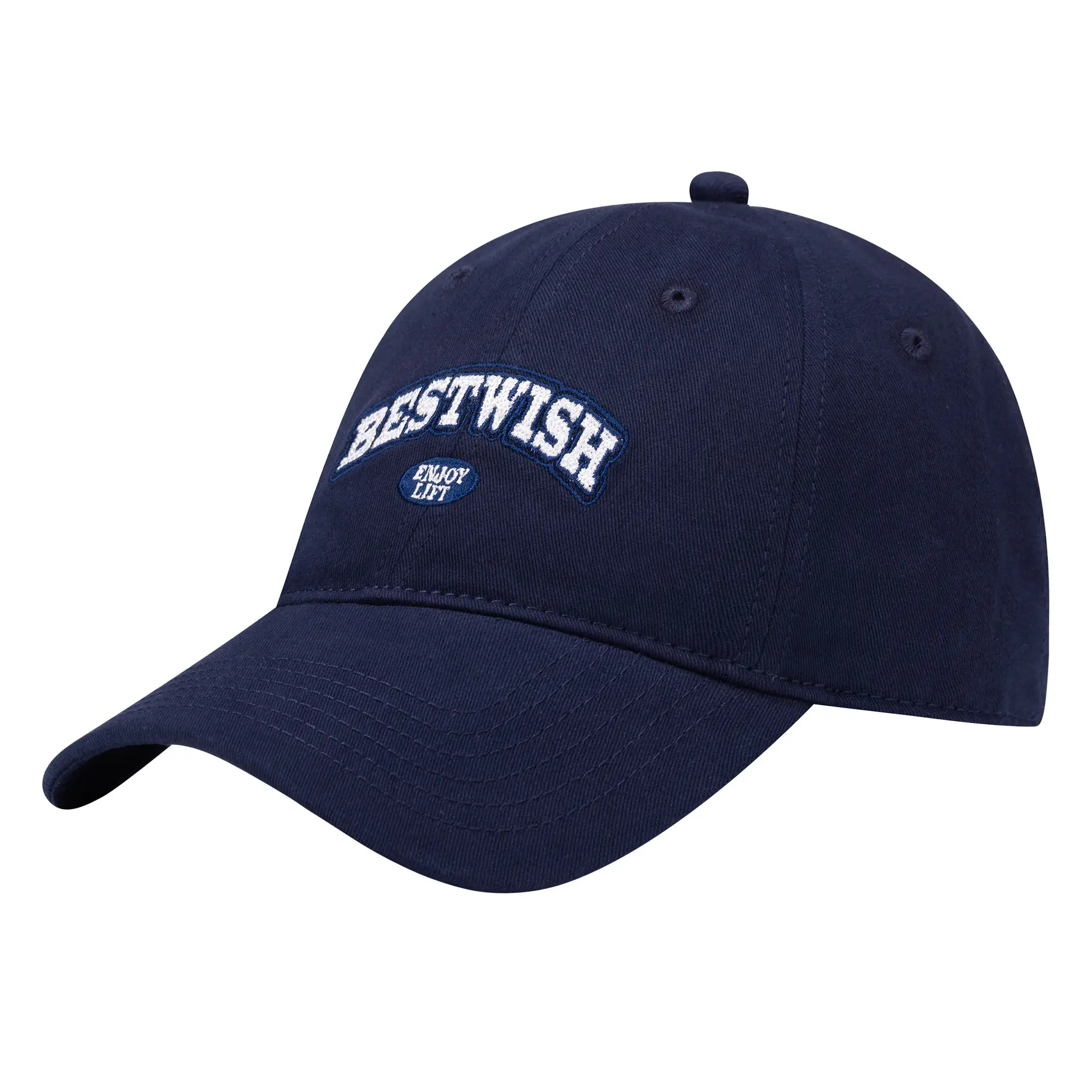 Men Navy Blue Embroidered Peaked Cap - Image 4