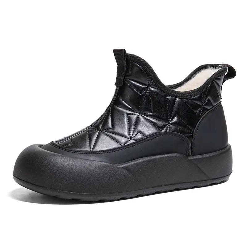 2025 Winter New Old Beijing Cotton Shoes Women's Velvet Thickened Anti-Ski Boots Slip-On Casual Warm Cotton Boots - Image 7