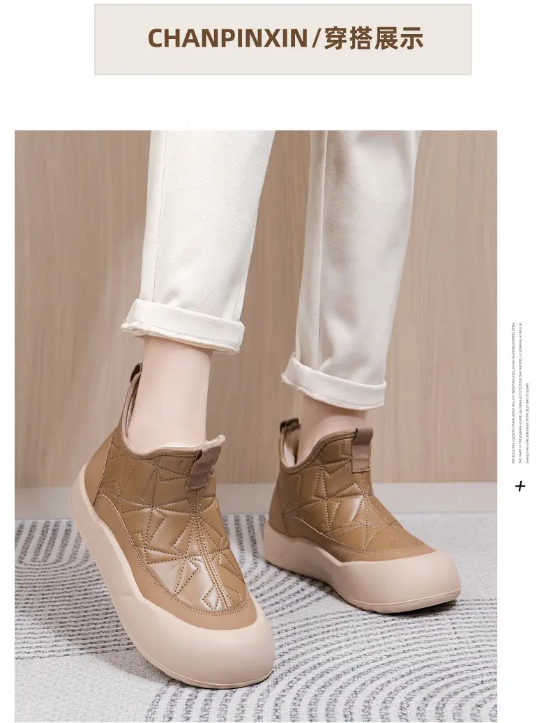 2025 Winter New Old Beijing Cotton Shoes Women's Velvet Thickened Anti-Ski Boots Slip-On Casual Warm Cotton Boots — feature 11