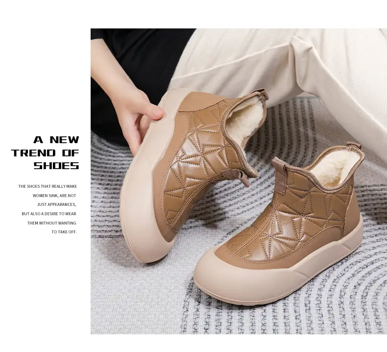 2025 Winter New Old Beijing Cotton Shoes Women's Velvet Thickened Anti-Ski Boots Slip-On Casual Warm Cotton Boots — feature 15