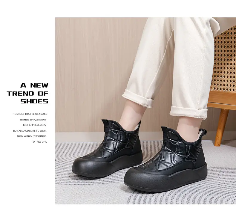 2025 Winter New Old Beijing Cotton Shoes Women's Velvet Thickened Anti-Ski Boots Slip-On Casual Warm Cotton Boots — feature 24