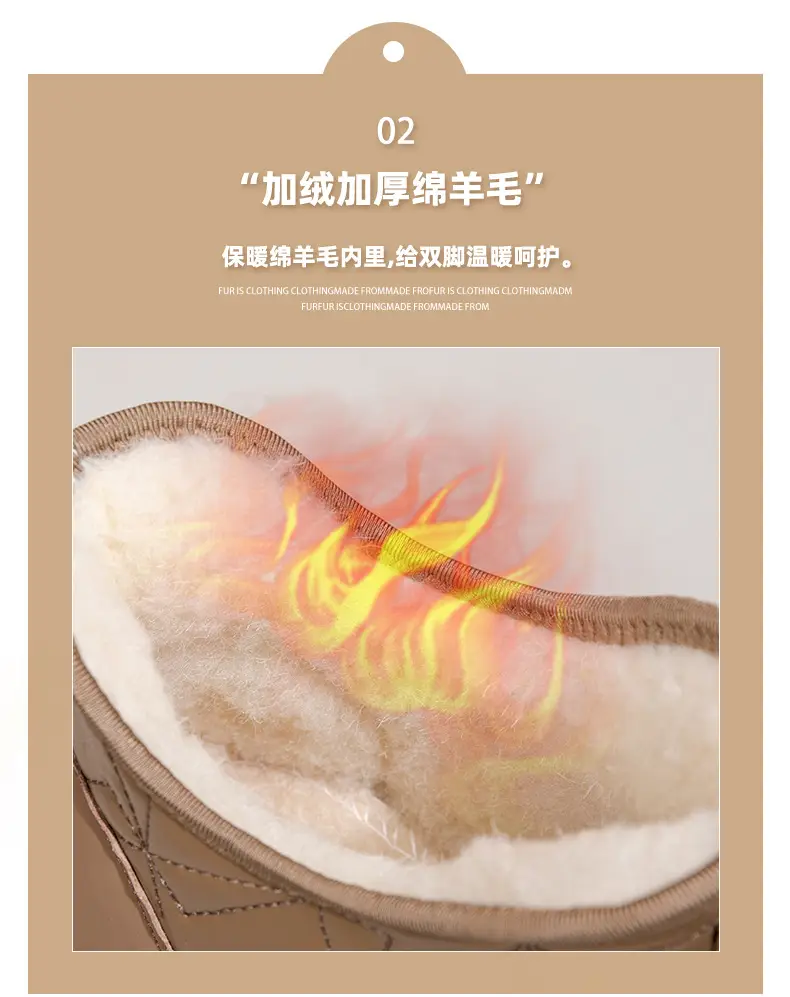 2025 Winter New Old Beijing Cotton Shoes Women's Velvet Thickened Anti-Ski Boots Slip-On Casual Warm Cotton Boots — feature 8