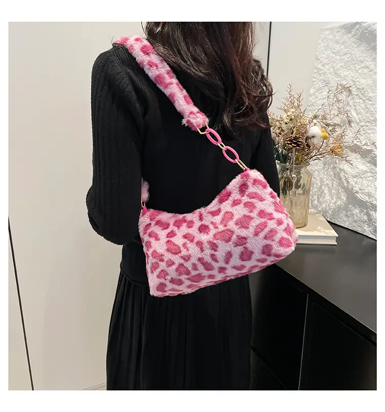 Leopard Print Plush Shoulder Bag Women 2024 — feature 10