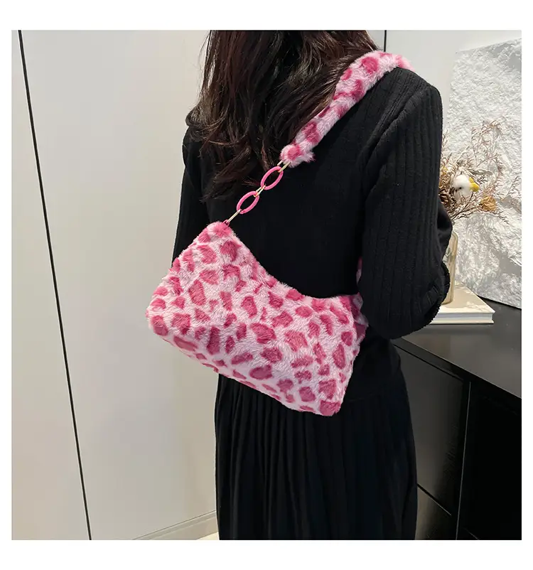 Leopard Print Plush Shoulder Bag Women 2024 — feature 11