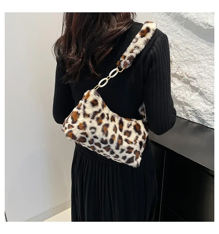 Leopard Print Plush Shoulder Bag Women 2024 — feature 13