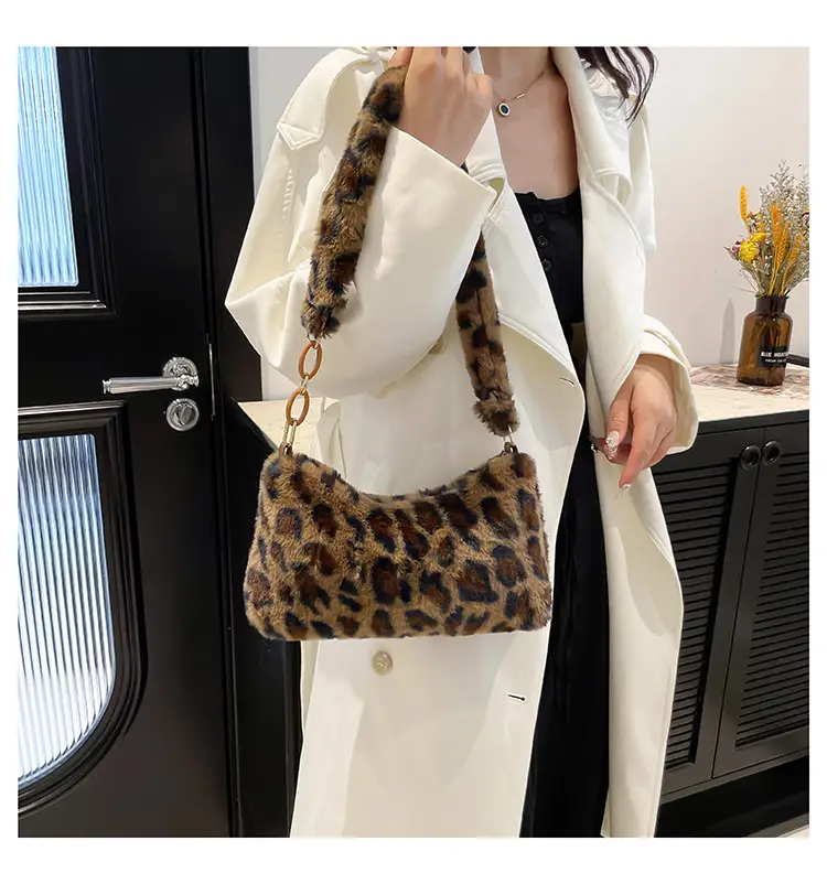 Leopard Print Plush Shoulder Bag Women 2024 — feature 16