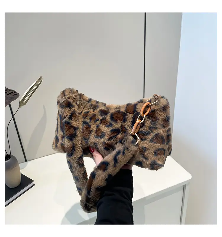 Leopard Print Plush Shoulder Bag Women 2024 — feature 21