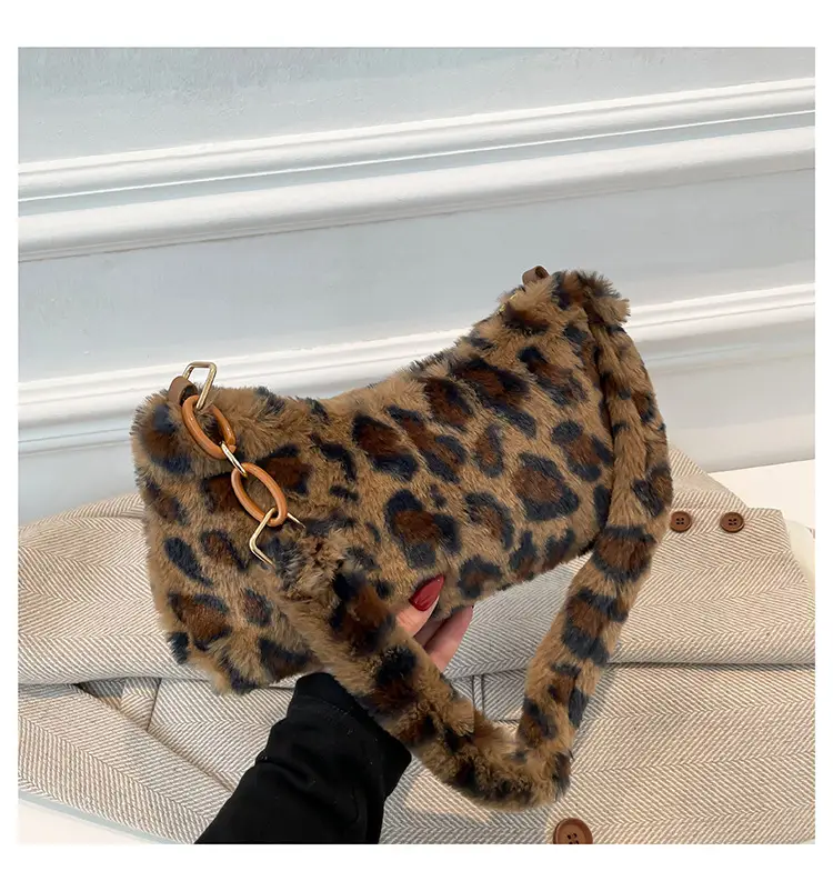 Leopard Print Plush Shoulder Bag Women 2024 — feature 22