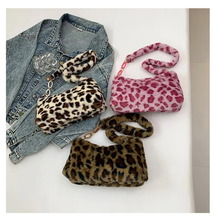 Leopard Print Plush Shoulder Bag Women 2024 — feature 8