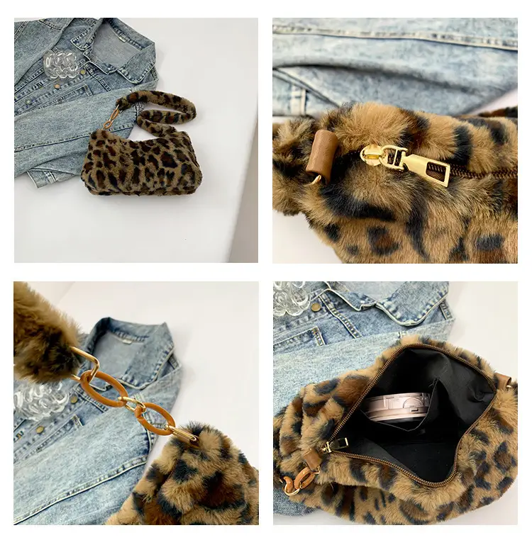 Leopard Print Plush Shoulder Bag Women 2024 — feature 9
