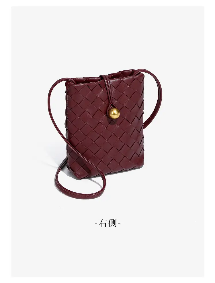 Retro Woven Phone Bag for Women Brown Crossbody — feature 20