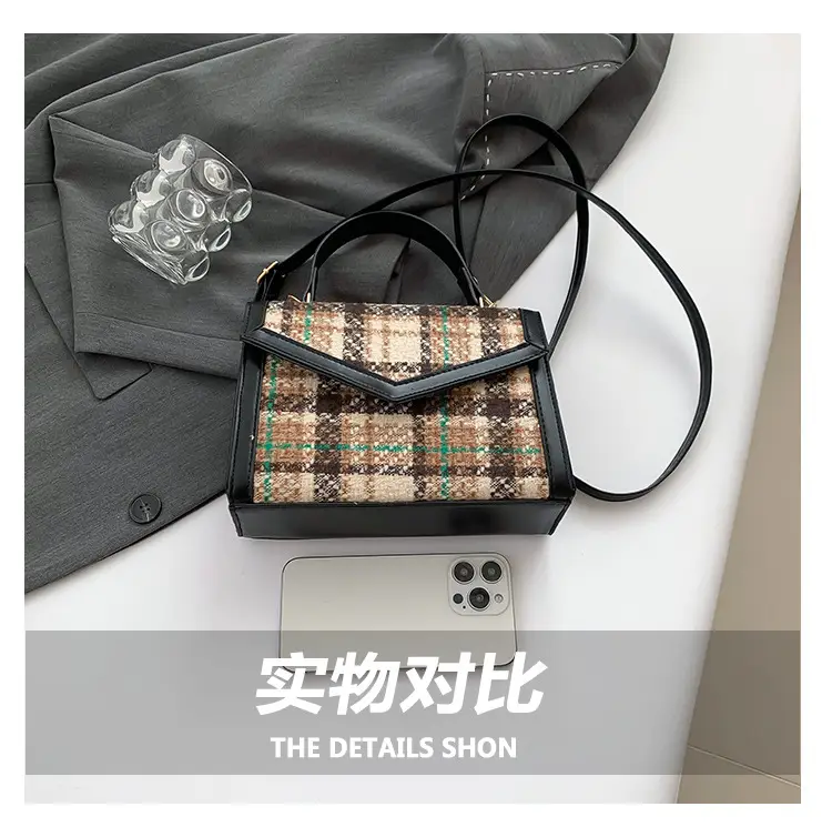Retro Plaid Shoulder Bag 2024 Autumn Fashion — feature 6