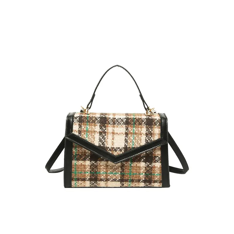 Retro Plaid Shoulder Bag 2024 Autumn Fashion - Image 4