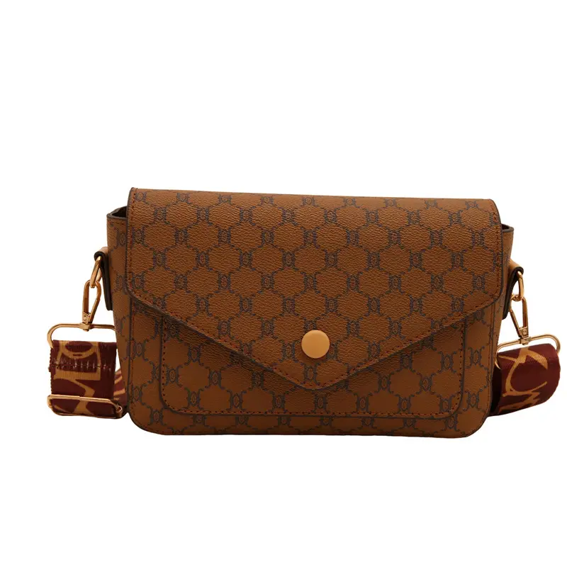 2024 French Style Brown Crossbody Bag with Monogram Print - Image 9