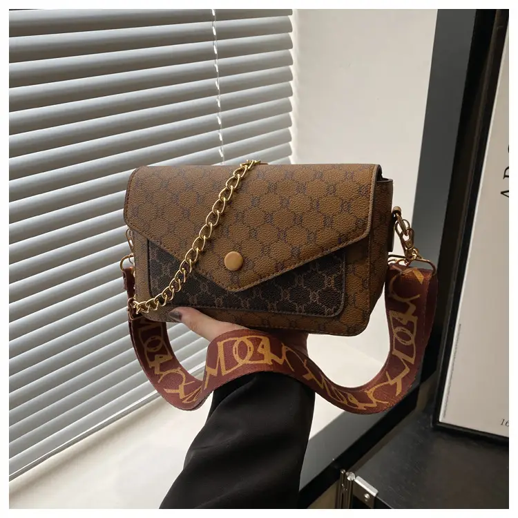 2024 French Style Brown Crossbody Bag with Monogram Print — feature 10