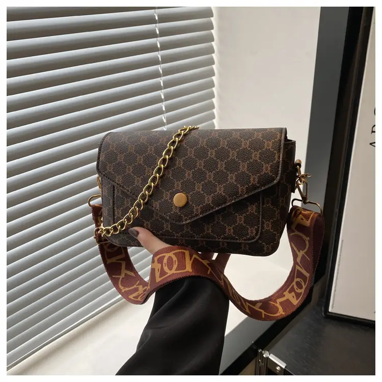2024 French Style Brown Crossbody Bag with Monogram Print — feature 11