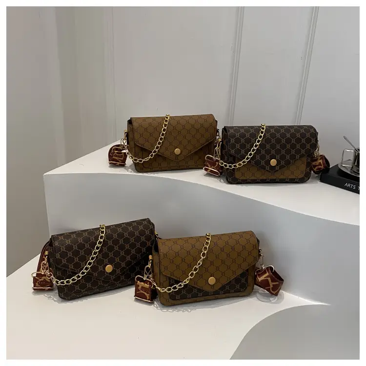 2024 French Style Brown Crossbody Bag with Monogram Print — feature 14