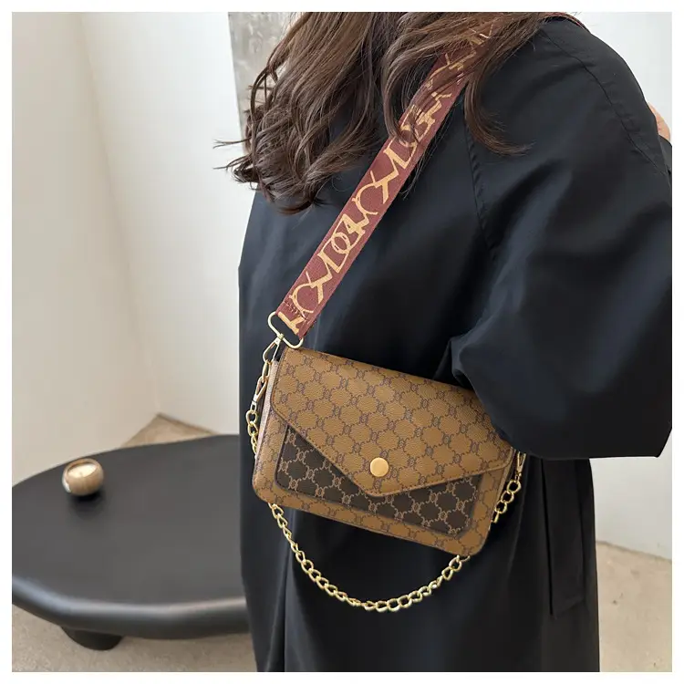 2024 French Style Brown Crossbody Bag with Monogram Print — feature 15