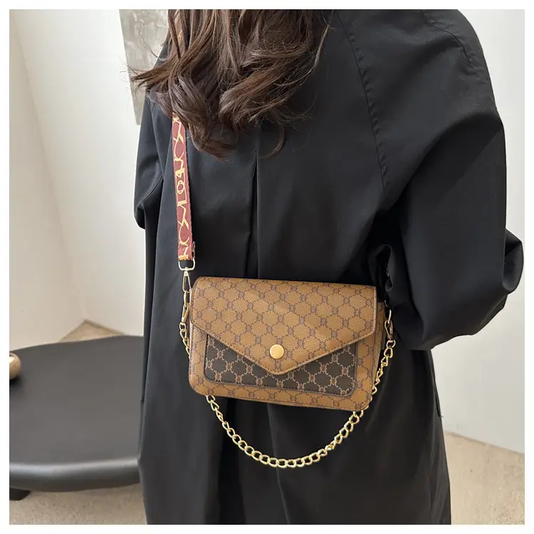 2024 French Style Brown Crossbody Bag with Monogram Print — feature 18