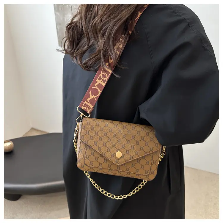 2024 French Style Brown Crossbody Bag with Monogram Print — feature 20