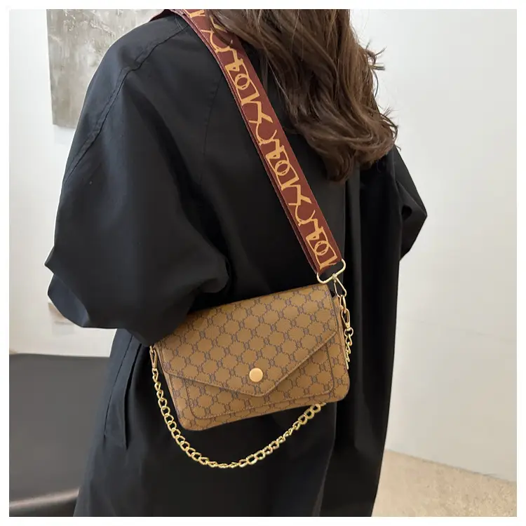 2024 French Style Brown Crossbody Bag with Monogram Print — feature 21