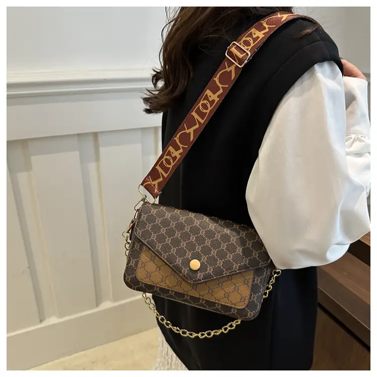 2024 French Style Brown Crossbody Bag with Monogram Print — feature 25