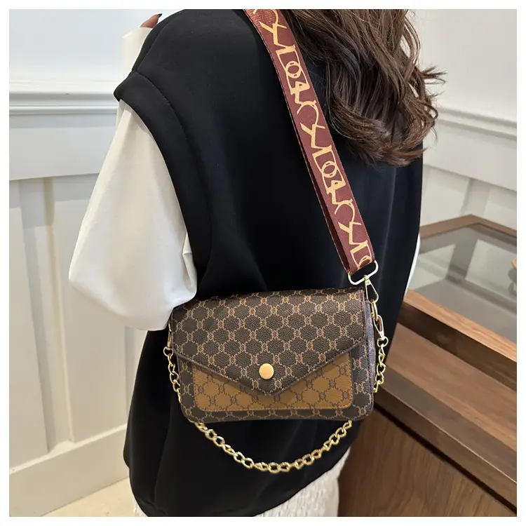 2024 French Style Brown Crossbody Bag with Monogram Print — feature 26