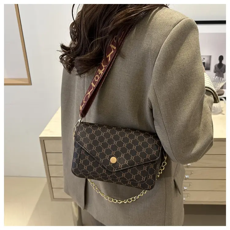 2024 French Style Brown Crossbody Bag with Monogram Print — feature 29