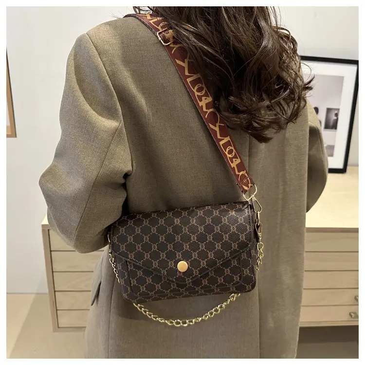 2024 French Style Brown Crossbody Bag with Monogram Print — feature 30