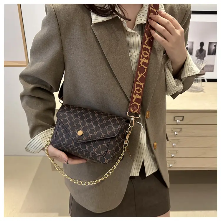 2024 French Style Brown Crossbody Bag with Monogram Print — feature 31