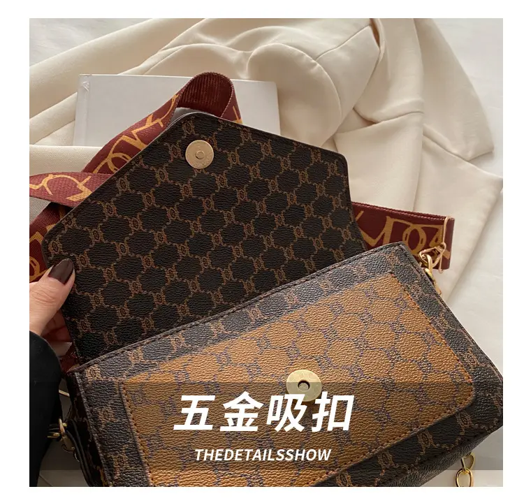 2024 French Style Brown Crossbody Bag with Monogram Print — feature 6