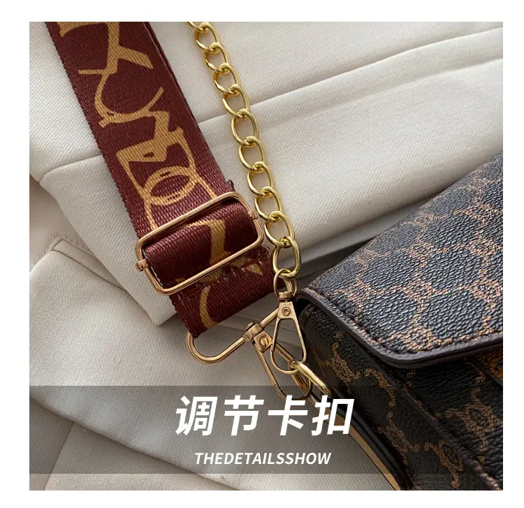 2024 French Style Brown Crossbody Bag with Monogram Print — feature 7