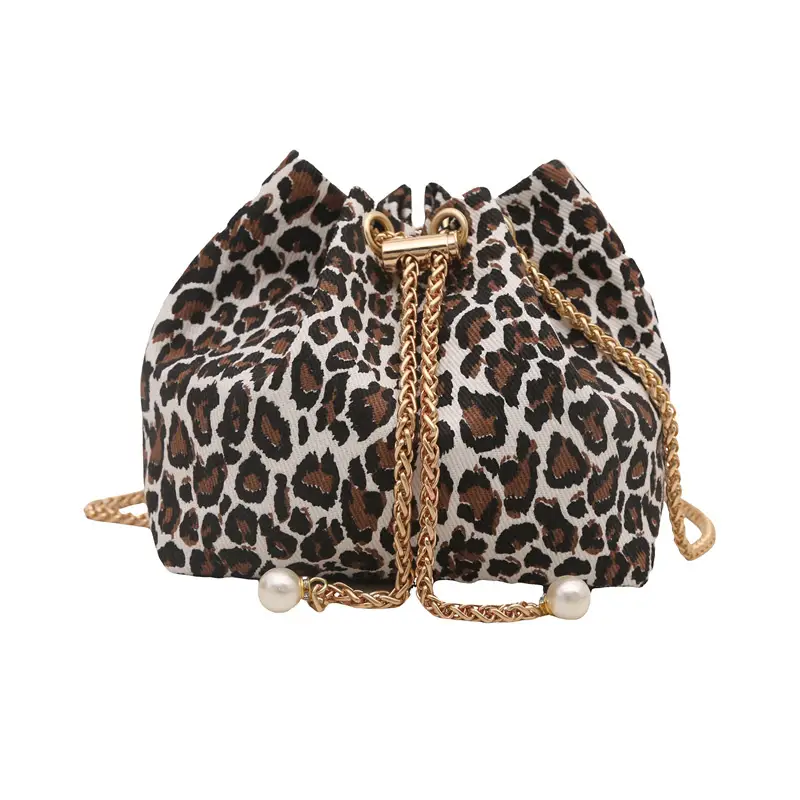 Leopard Print Bucket Bags Women's Crossbody Shoulder Bag