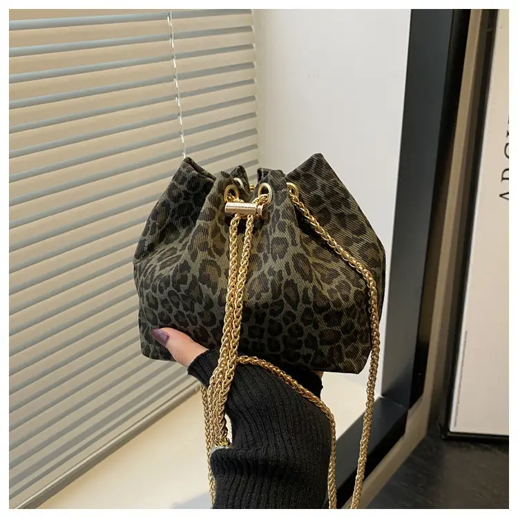 Leopard Print Bucket Bags Women's Crossbody Shoulder Bag — feature 20