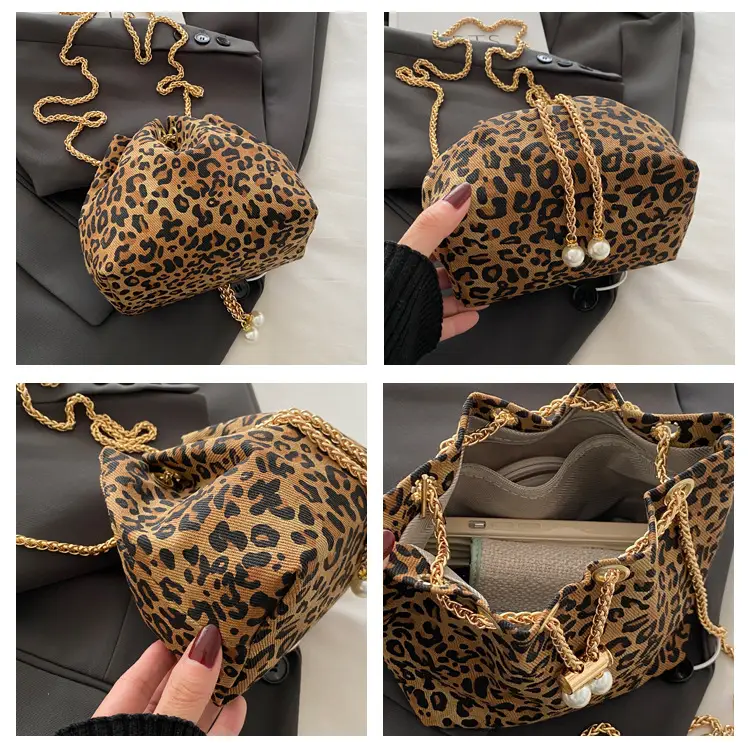 Leopard Print Bucket Bags Women's Crossbody Shoulder Bag — feature 7