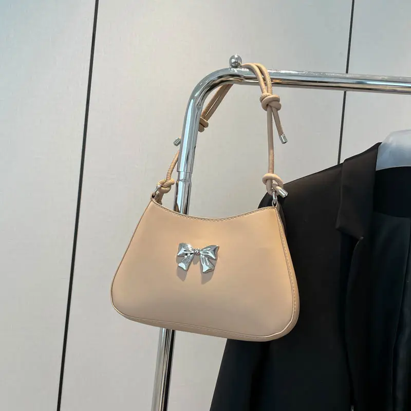 Textured Bow Shoulder Bag Candy Color Artistic - Image 11
