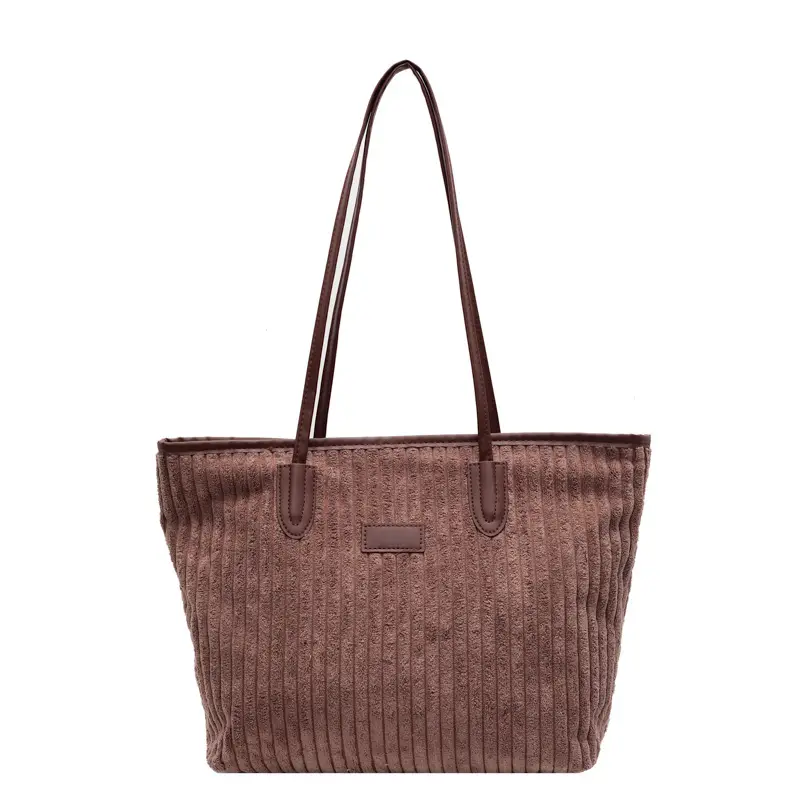 Corduroy Canvas Shoulder Tote Bag 2024 Winter New - Image 9