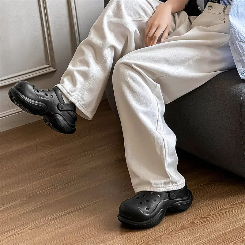 Thick-soled Cave Shoes Women's Height-increasing Exterior Wear All-match Breathable Baotou Non-smelly Feet Soft-soled Lightweight Non-slip Wear-resistant Slippers