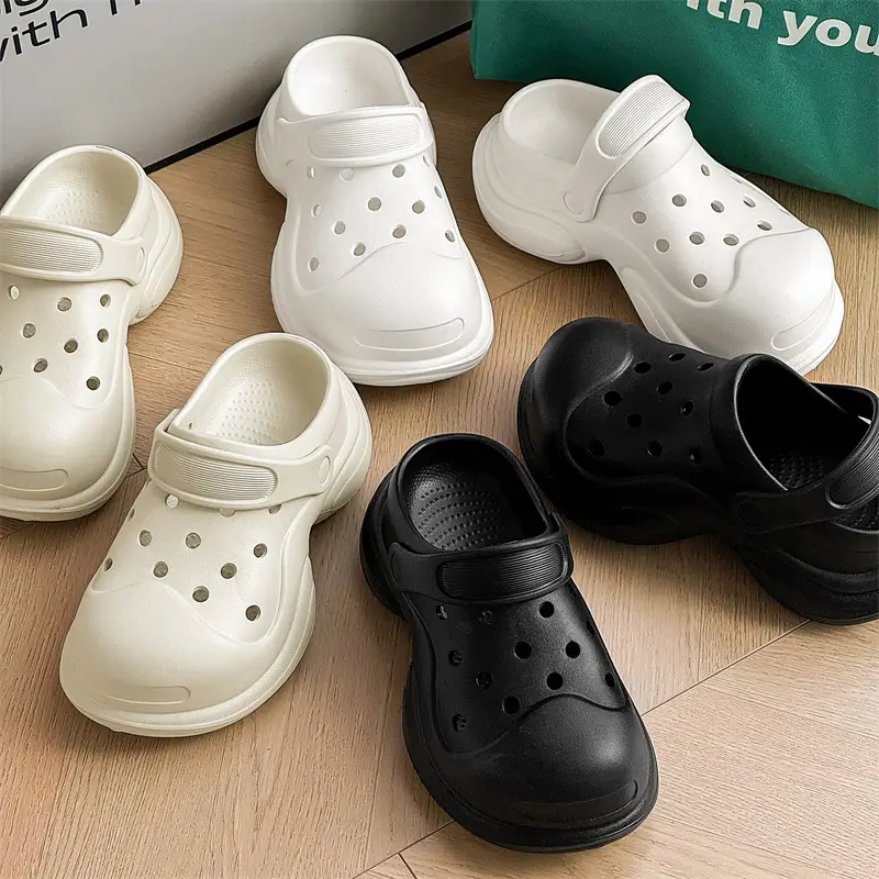 Thick-soled Cave Shoes Women's Height-increasing Exterior Wear All-match Breathable Baotou Non-smelly Feet Soft-soled Lightweight Non-slip Wear-resistant Slippers