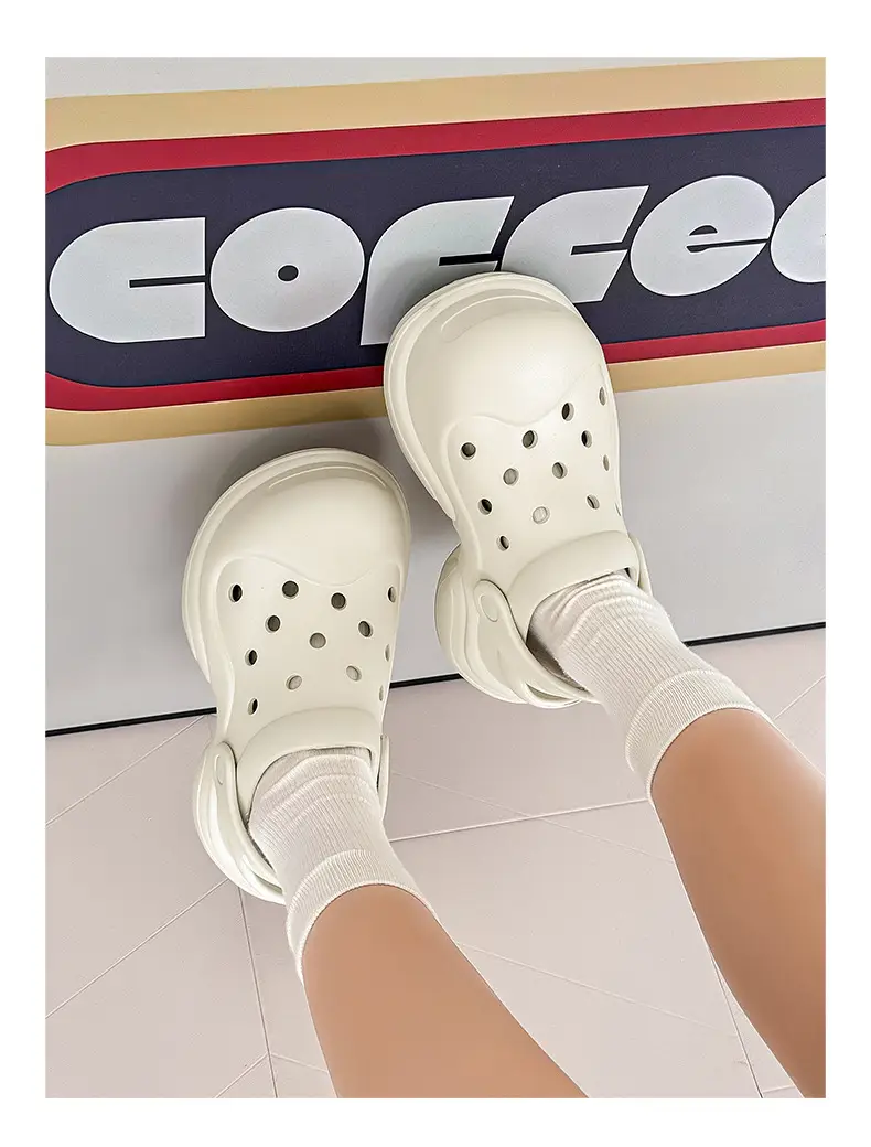 Thick-soled Cave Shoes Women's Height-increasing Exterior Wear All-match Breathable Baotou Non-smelly Feet Soft-soled Lightweight Non-slip Wear-resistant Slippers — feature 13