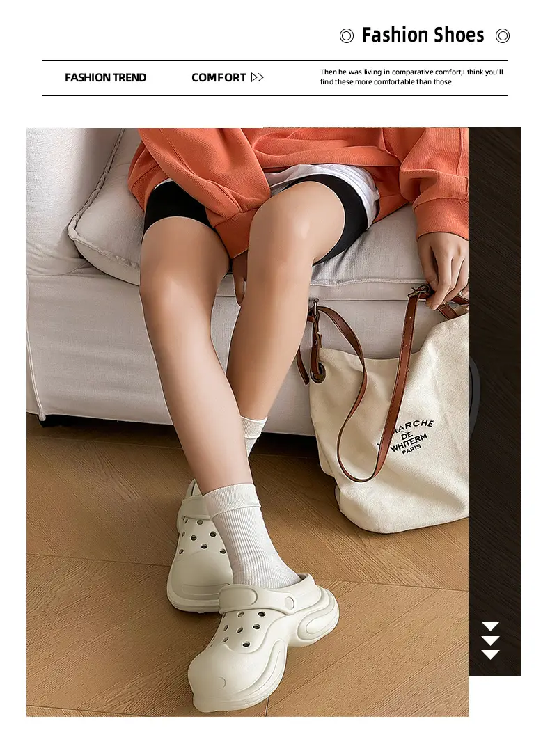 Thick-soled Cave Shoes Women's Height-increasing Exterior Wear All-match Breathable Baotou Non-smelly Feet Soft-soled Lightweight Non-slip Wear-resistant Slippers — feature 14