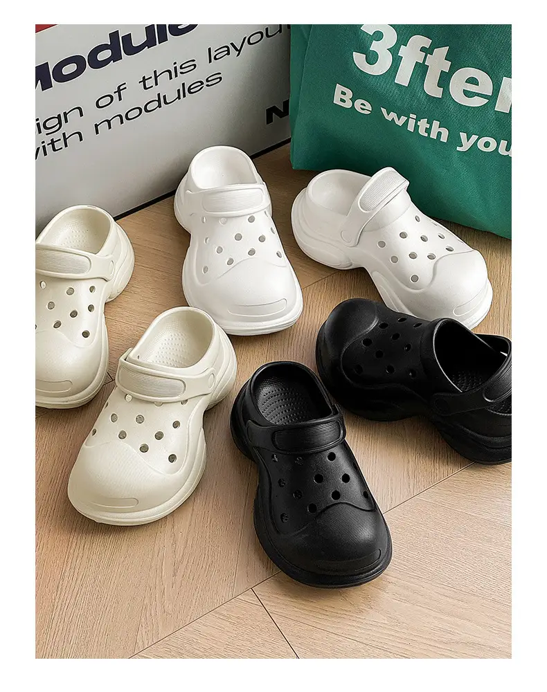 Thick-soled Cave Shoes Women's Height-increasing Exterior Wear All-match Breathable Baotou Non-smelly Feet Soft-soled Lightweight Non-slip Wear-resistant Slippers — feature 16
