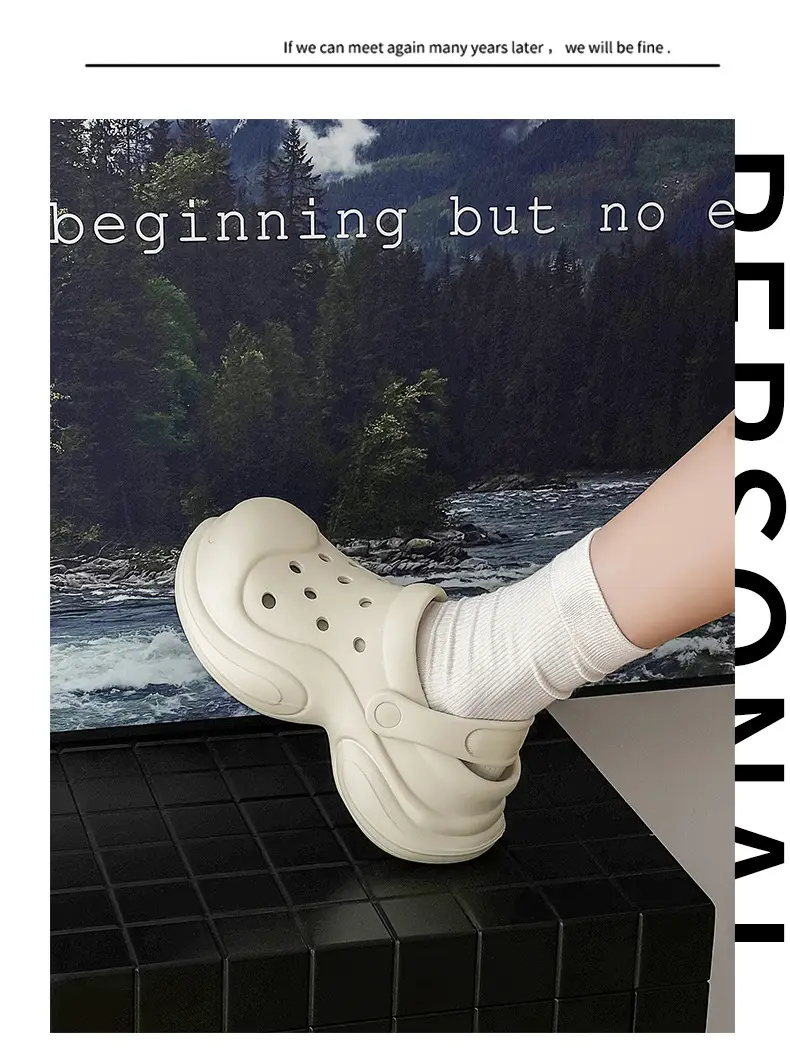 Thick-soled Cave Shoes Women's Height-increasing Exterior Wear All-match Breathable Baotou Non-smelly Feet Soft-soled Lightweight Non-slip Wear-resistant Slippers — feature 17