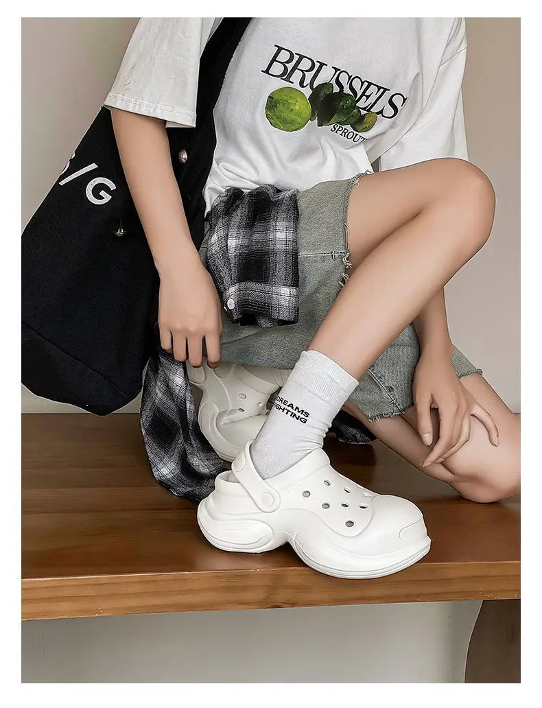 Thick-soled Cave Shoes Women's Height-increasing Exterior Wear All-match Breathable Baotou Non-smelly Feet Soft-soled Lightweight Non-slip Wear-resistant Slippers — feature 2
