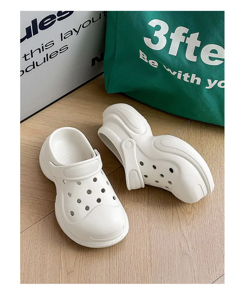 Thick-soled Cave Shoes Women's Height-increasing Exterior Wear All-match Breathable Baotou Non-smelly Feet Soft-soled Lightweight Non-slip Wear-resistant Slippers — feature 20