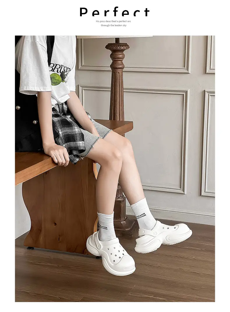 Thick-soled Cave Shoes Women's Height-increasing Exterior Wear All-match Breathable Baotou Non-smelly Feet Soft-soled Lightweight Non-slip Wear-resistant Slippers — feature 23