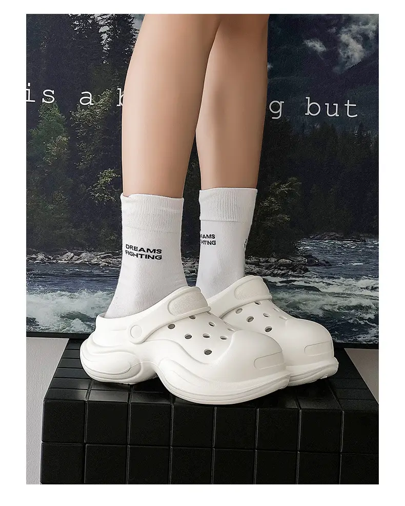 Thick-soled Cave Shoes Women's Height-increasing Exterior Wear All-match Breathable Baotou Non-smelly Feet Soft-soled Lightweight Non-slip Wear-resistant Slippers — feature 24