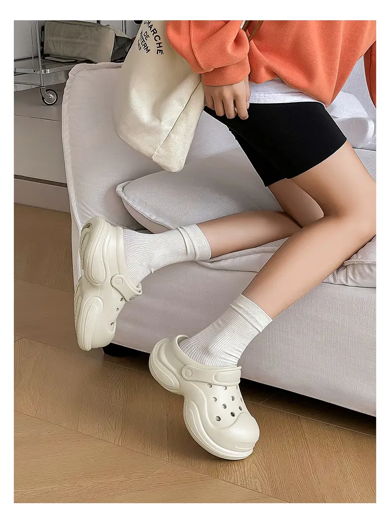 Thick-soled Cave Shoes Women's Height-increasing Exterior Wear All-match Breathable Baotou Non-smelly Feet Soft-soled Lightweight Non-slip Wear-resistant Slippers — feature 3