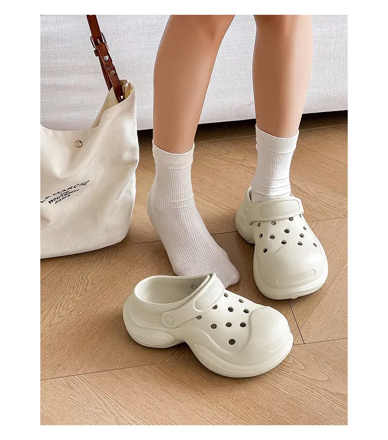 Thick-soled Cave Shoes Women's Height-increasing Exterior Wear All-match Breathable Baotou Non-smelly Feet Soft-soled Lightweight Non-slip Wear-resistant Slippers — feature 6